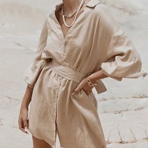 DISSH Cream Puff Sleeve Mini Dress Resort Wear